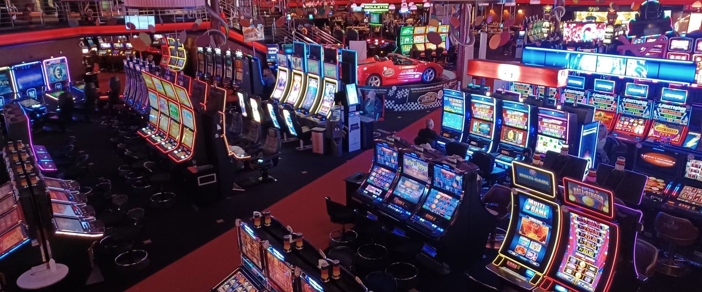 Slot machine floor seen from above (not a close-up)